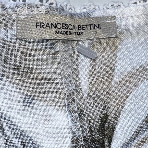 Francesca Bettini Boho Floral Print Open Front Kimono Cardigan Lace Trim OSFM - Picture 7 of 9